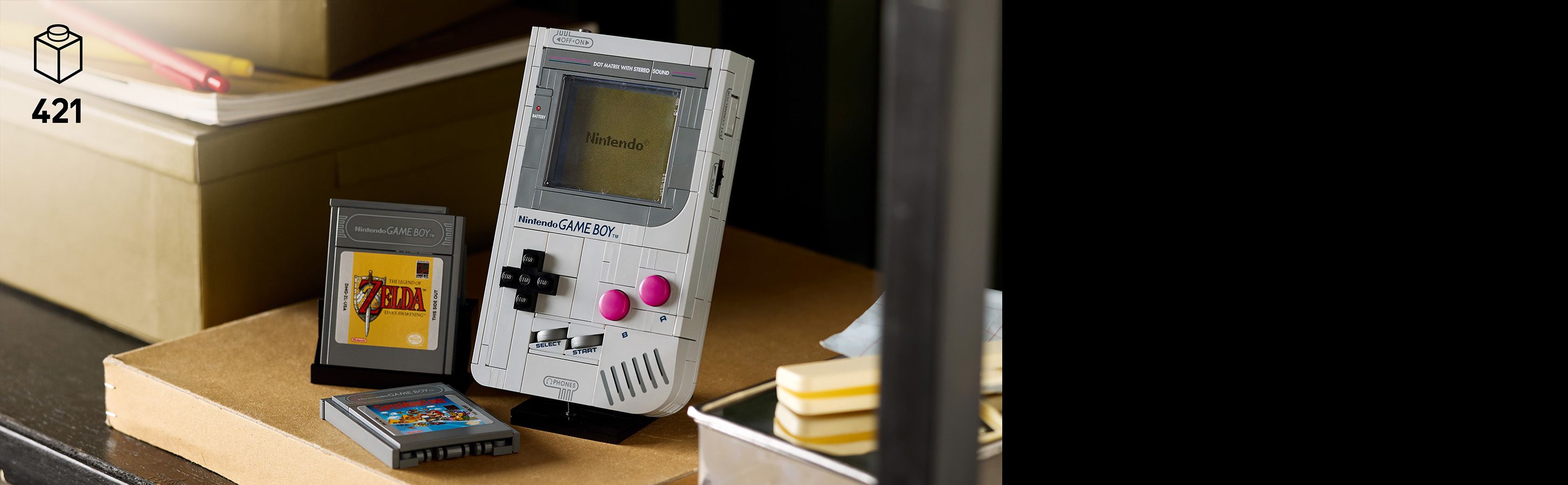 Přizpůsobitelná replika konzole Game Boy™ z&nbsp;kostek